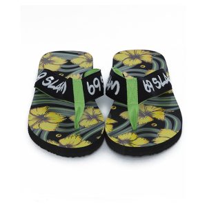 Men Sandals Hibiscus Black