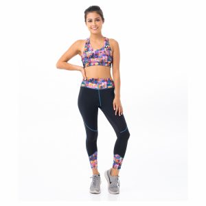 Women Legging Polyester Alila Tropical Glitch
