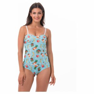 Women Singlet Padded Cup Microfiber Tropical Harvest