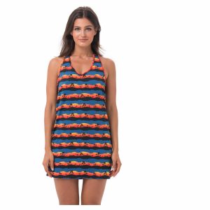 Women Fiona Dress Microfiber Sunset Palm