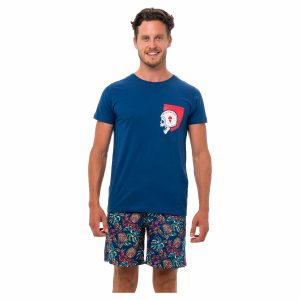 Men T-shirt S/S  Cotton Faux-Ket NV