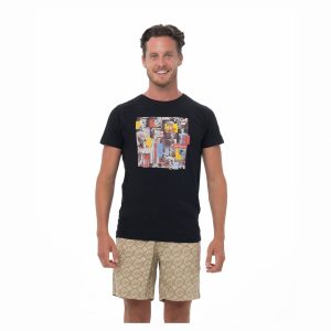 Men T-shirt S/S Be Different Cotton Skullage BK