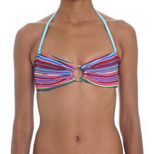 Women Swimwear Bandeau Bra Multi Lines