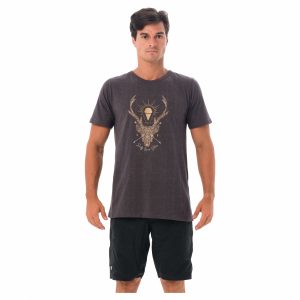 Men T-shirt S/S Be Different Cotton Deer Lines