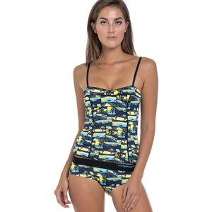 Women Singlet Padded Cup Microfiber Bali Blue