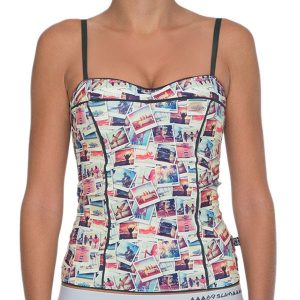 Women Singlet Padded Cup Sing  Microfiber Endless Summer