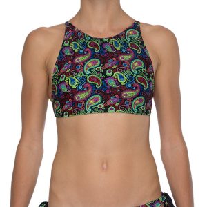 Women Swimwear Surf Crop Bra Cashmere Black